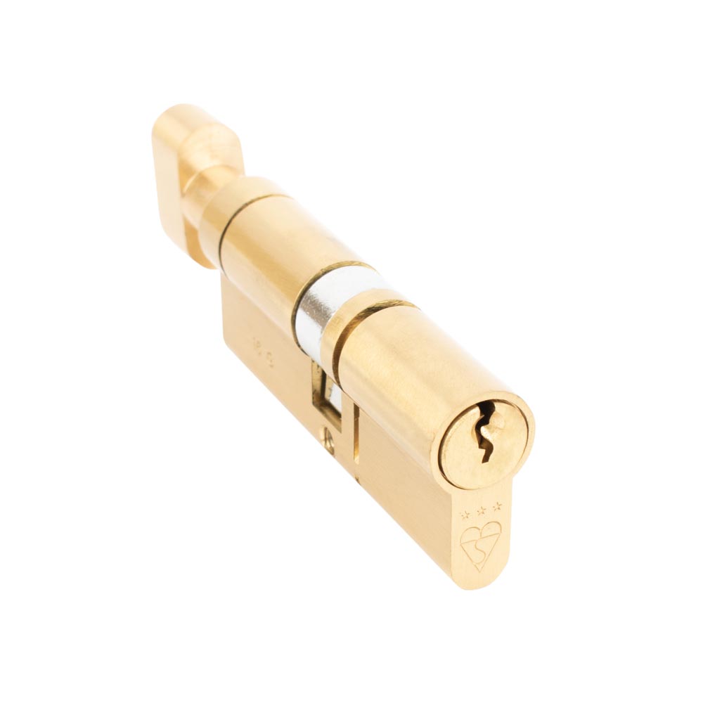 Vanguard 3 Star Thumbturn Door Cylinder - Brass (40/40)